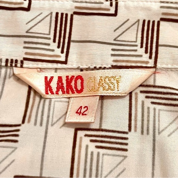 Vintage Geometric Patterned Collared Top - Picture 7 of 7